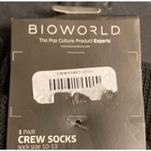 Panic! At The Disco Logo Crew Socks Black White Bioworld Men’s 10–13 - Picture 5 of 6